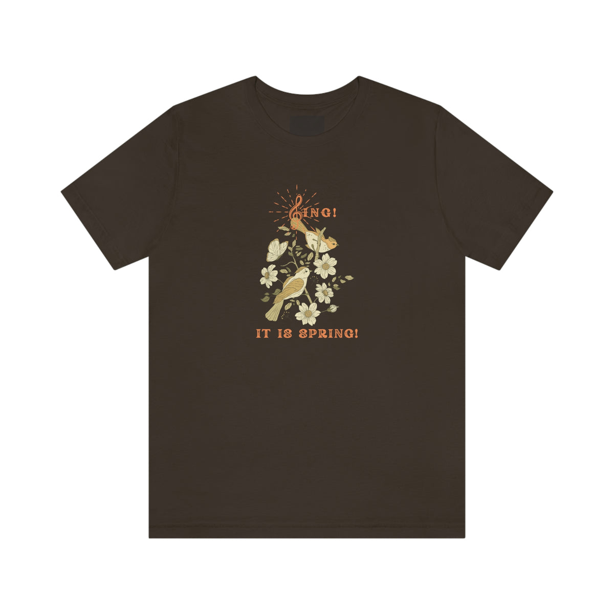 SING THIS SPRING UNISEX  CREW NECK SHORT SLEEVE  T SHIRT GIFT WITH ORANGE FONT