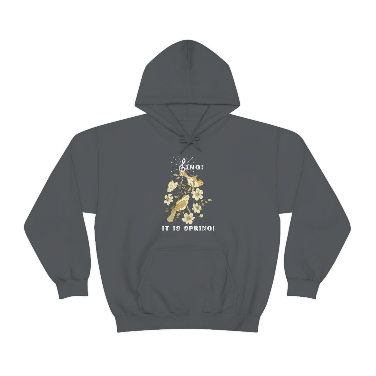 SING IT IS SPRING UNISEX HOODIE GIFT WITH  WHITE FONT