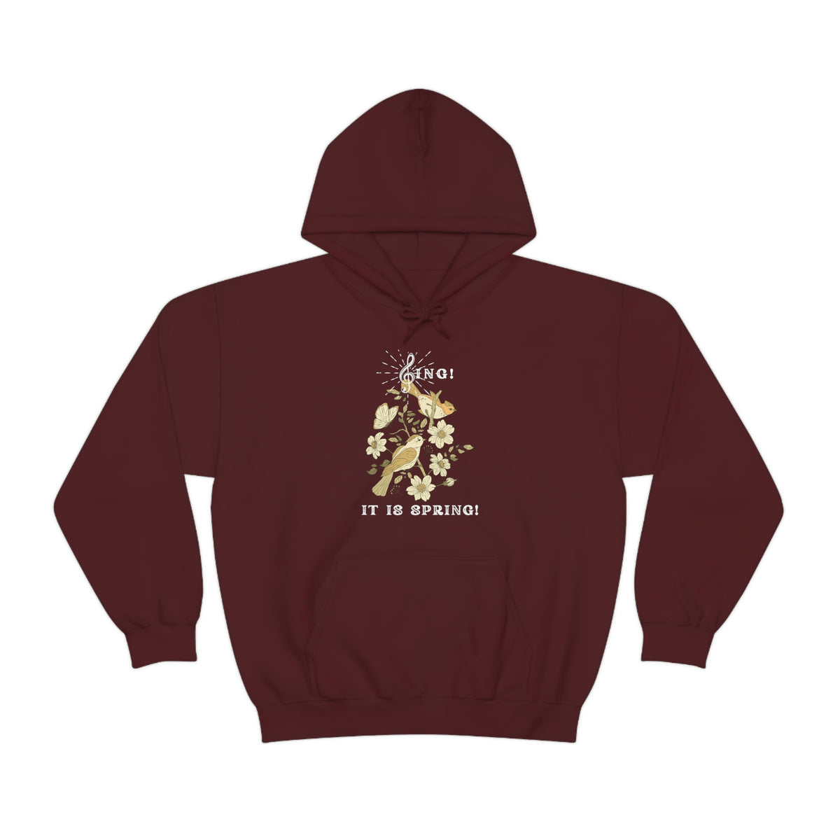 SING IT IS SPRING UNISEX HOODIE GIFT WITH  WHITE FONT