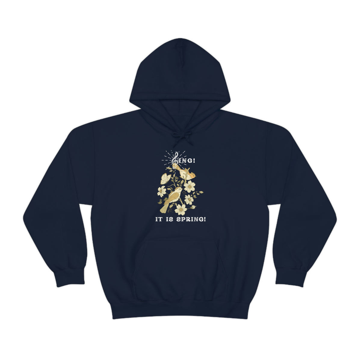SING IT IS SPRING UNISEX HOODIE GIFT WITH  WHITE FONT
