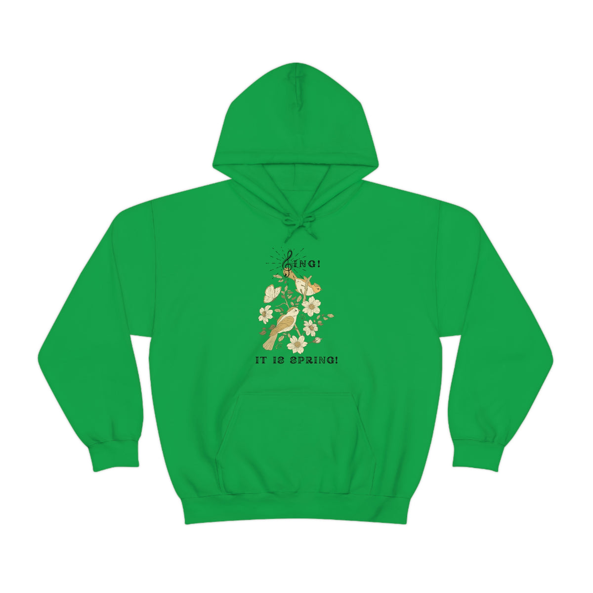 SING IT IS SPRING UNISEX HOODED SWEATSHIRT GIFT WITH  BLACK FONT