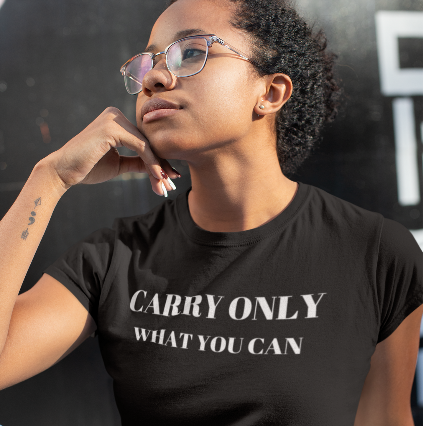 Carry only what you can Inspirational words t shirt gift