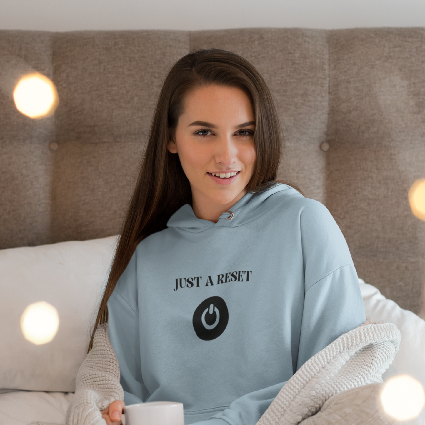 Just a reset hooded sweatshirt gift, hoodie gift to celebrate mental wellbeing, sweatshirt gift for friends and family