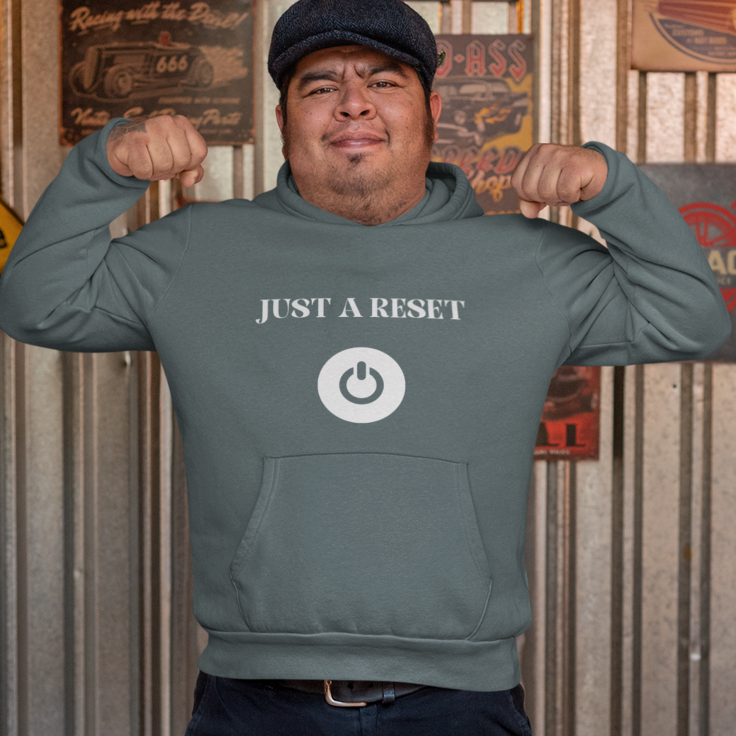 Just a reset hooded sweatshirt gift, hoodie gift to celebrate mental wellbeing, sweatshirt gift for friends and family