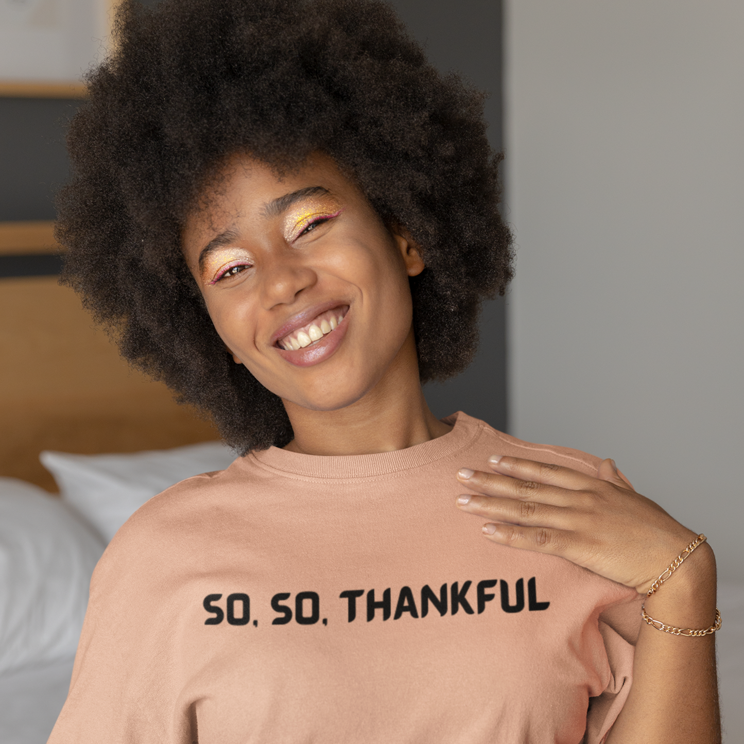 So, so thankful unisex inspirational quote t shrt, t shirt expressing gratitude