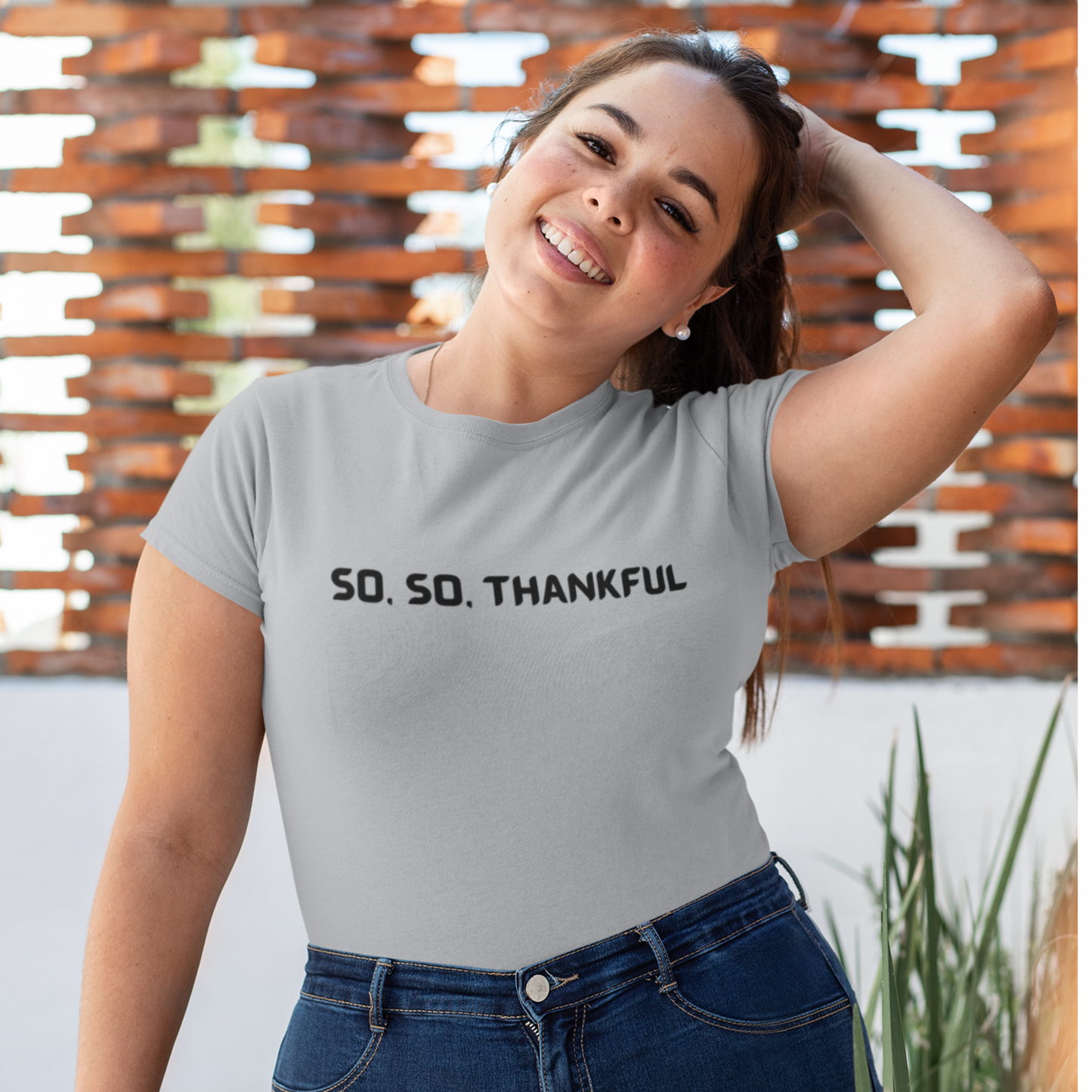 So, so thankful unisex inspirational quote t shrt, t shirt expressing gratitude