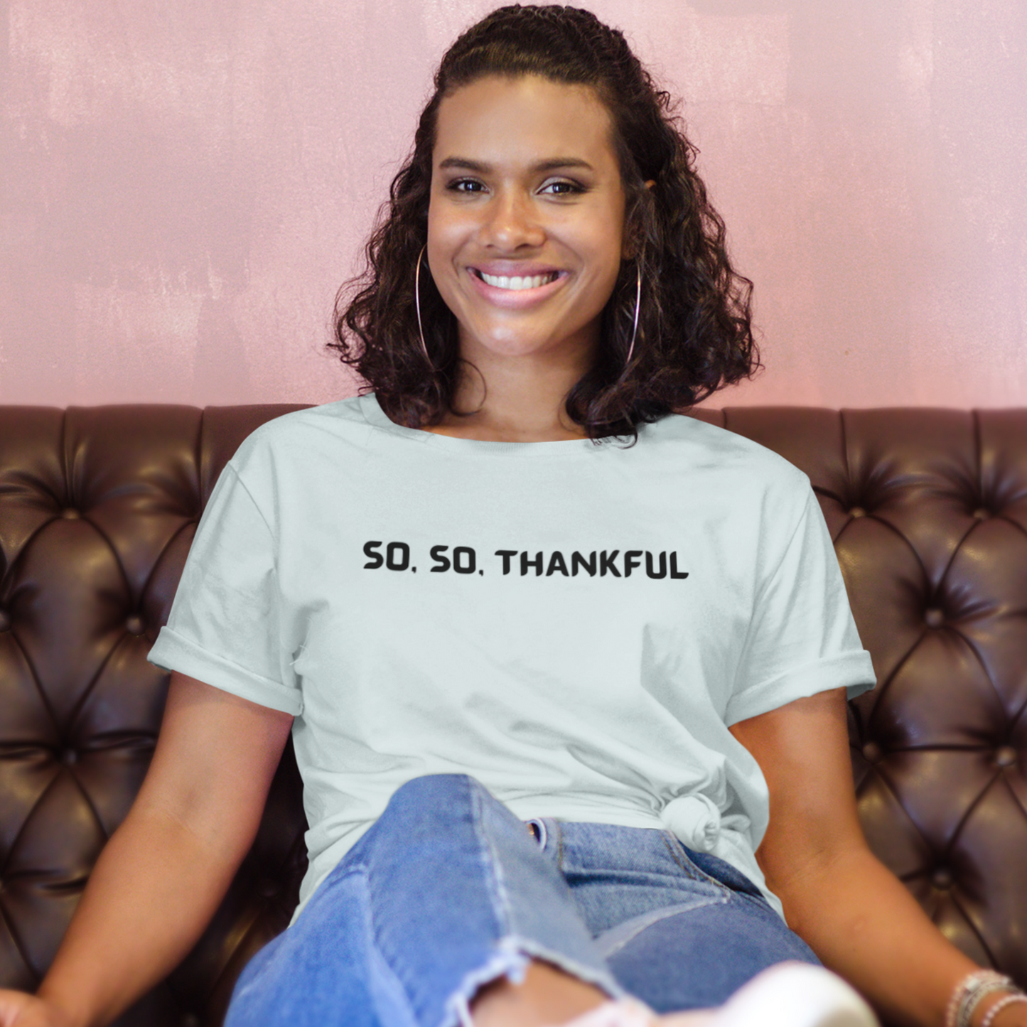 So, so thankful unisex inspirational quote t shrt, t shirt expressing gratitude