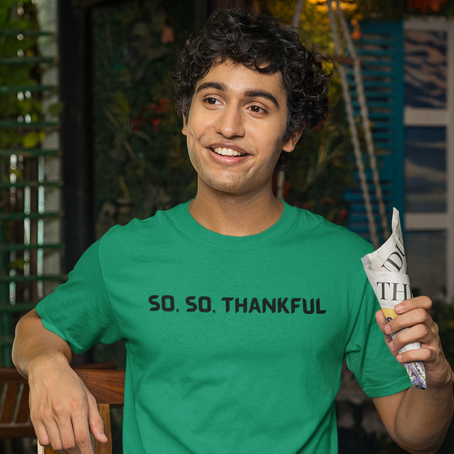 So, so thankful unisex inspirational quote t shrt, t shirt expressing gratitude