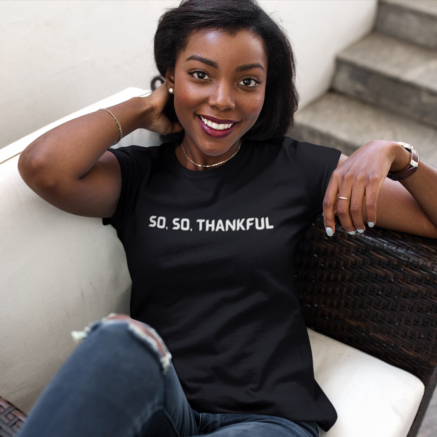 So so thankful unisex inspirational words tee shirt