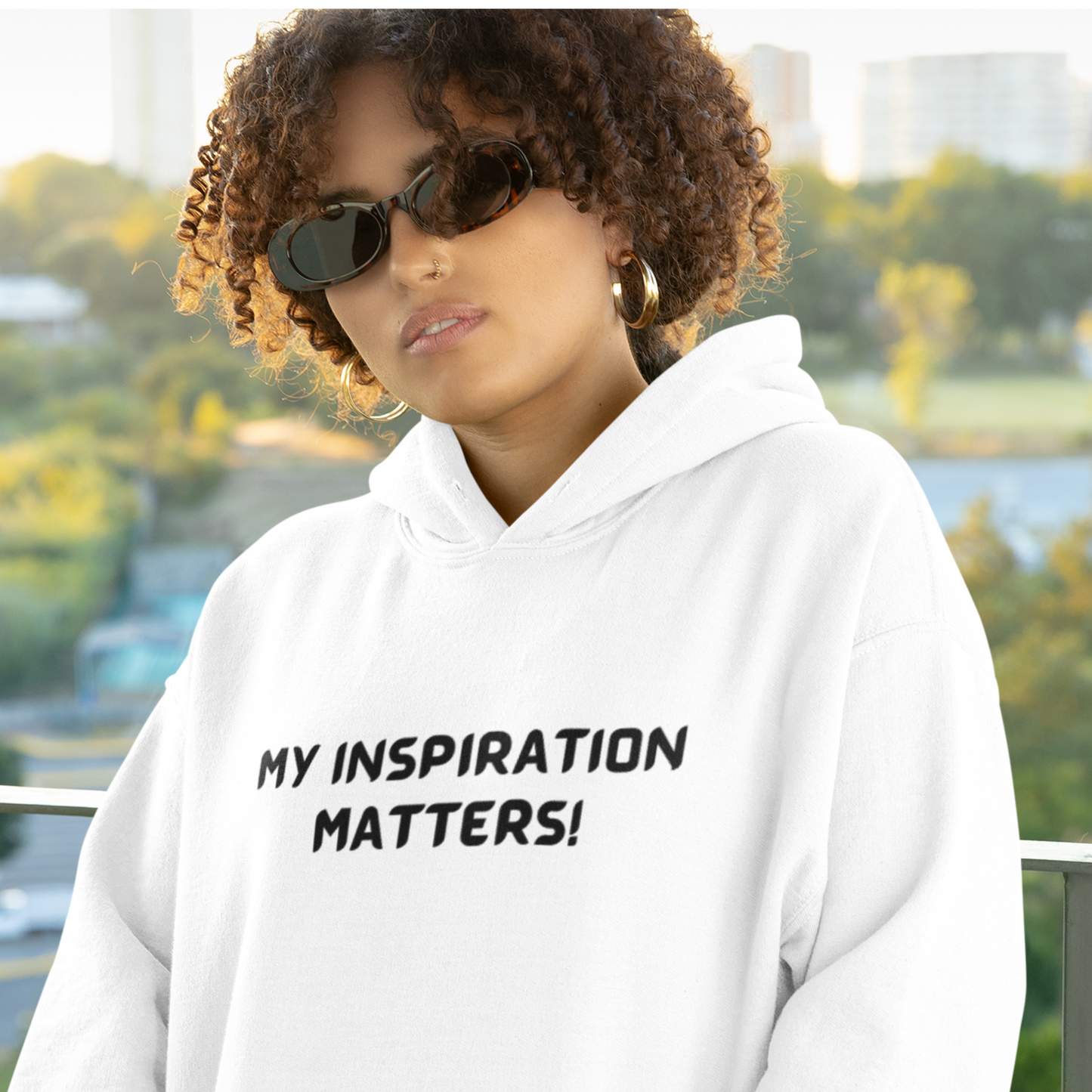 MY INSPIRATION MATTERS   INSPIRATIONAL WORDS UNISEX  HOODED SWEATSHIRT