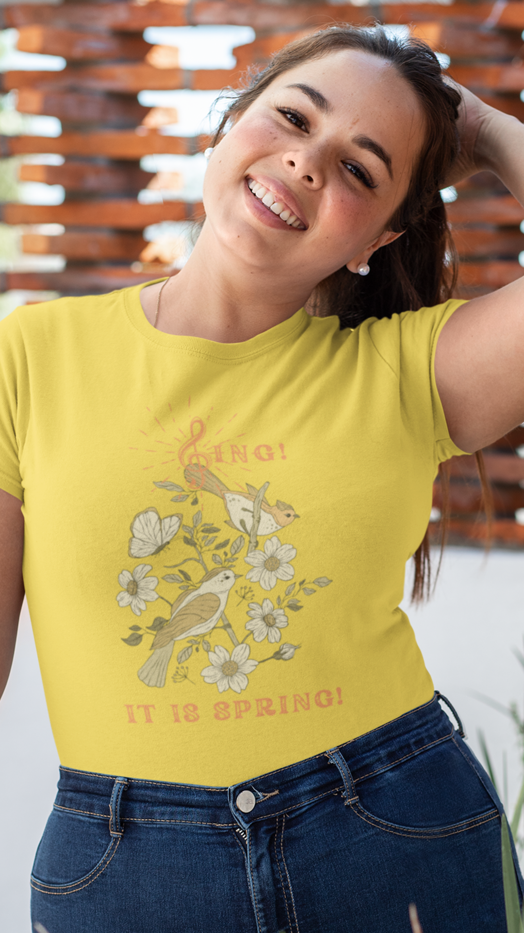 SING THIS SPRING UNISEX  CREW NECK SHORT SLEEVE  T SHIRT GIFT WITH ORANGE FONT