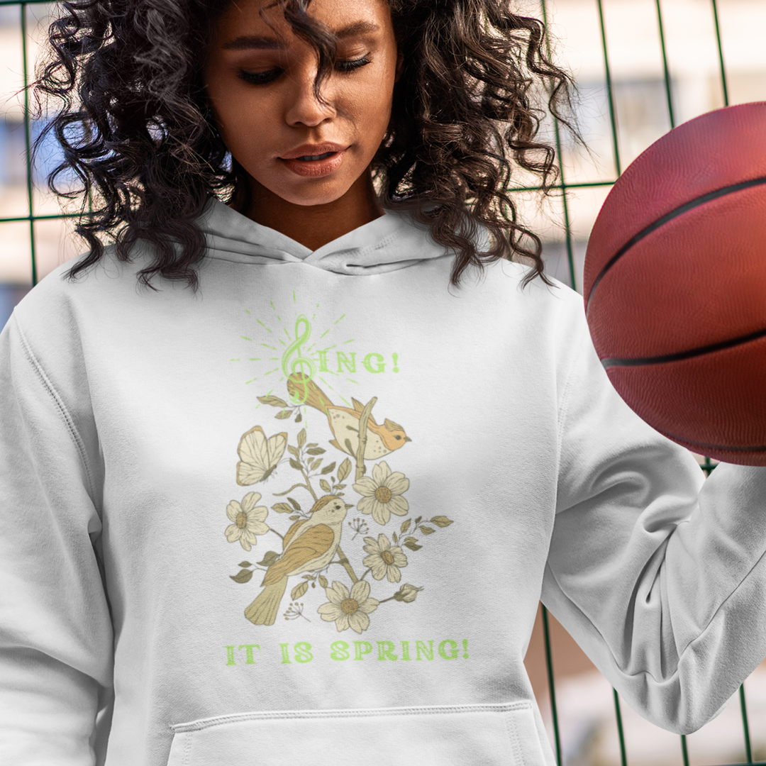 SING THIS IS SPRING UNISEX HOODIE  GIFT WITH GREEN FONT