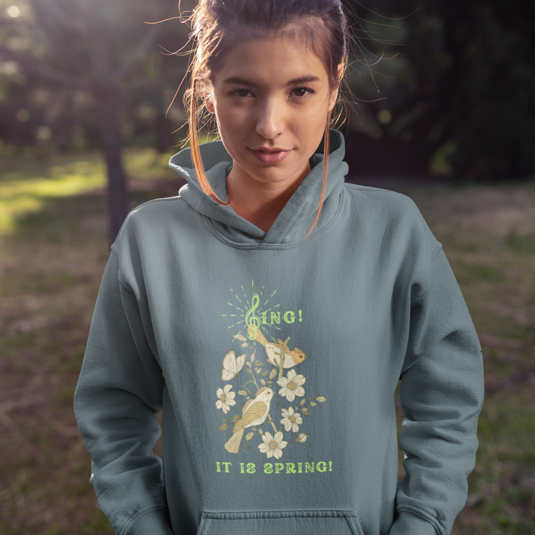 SING THIS IS SPRING UNISEX HOODIE  GIFT WITH GREEN FONT