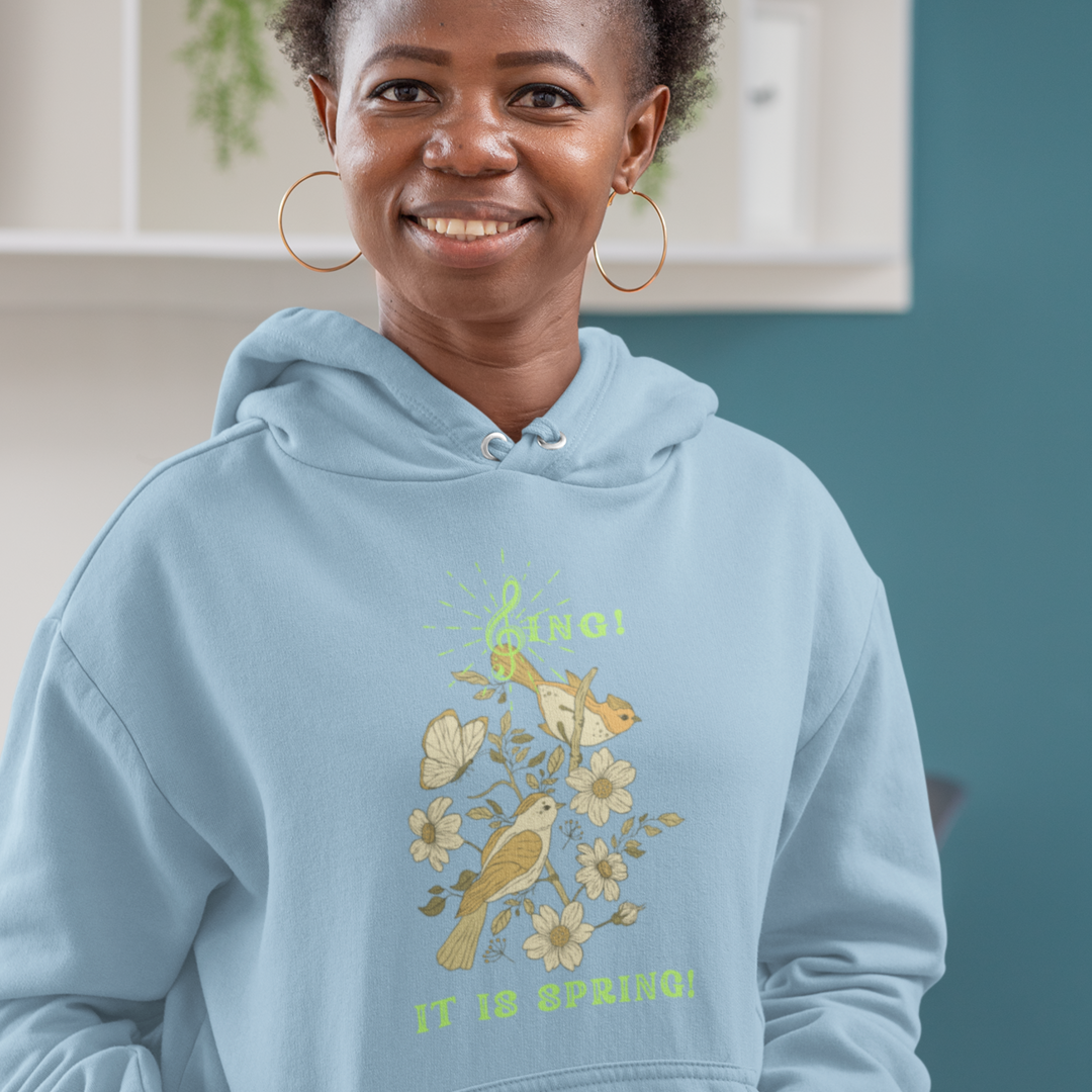 SING THIS IS SPRING UNISEX HOODIE  GIFT WITH GREEN FONT