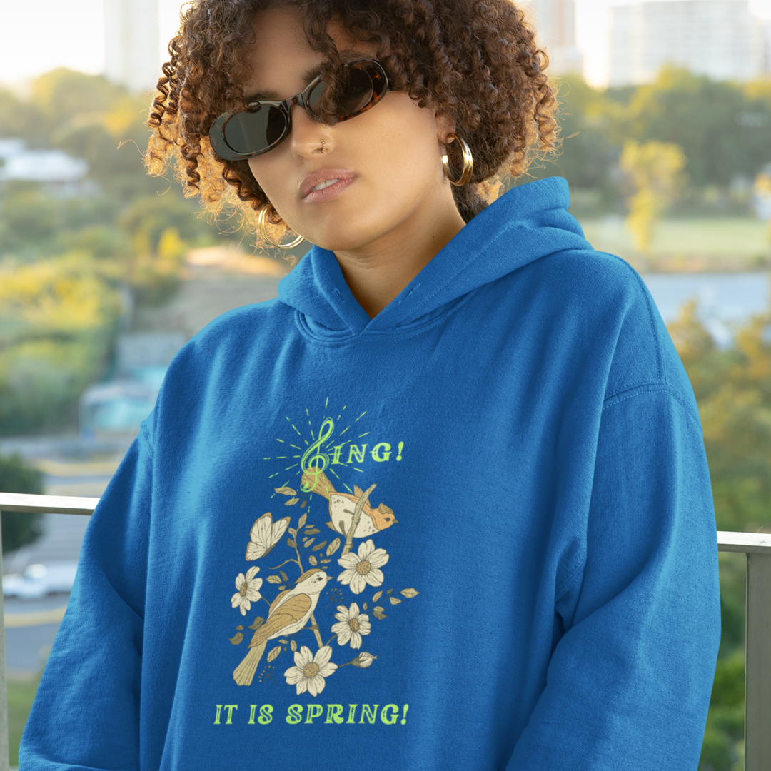 SING THIS IS SPRING UNISEX HOODIE  GIFT WITH GREEN FONT