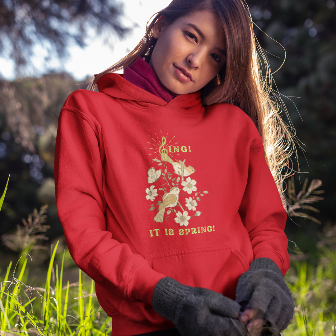 SING THIS IS SPRING UNISEX HOODIE  GIFT WITH GREEN FONT