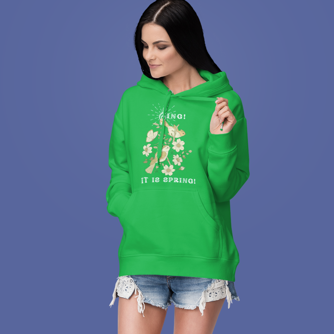 SING IT IS SPRING UNISEX HOODIE GIFT WITH  WHITE FONT