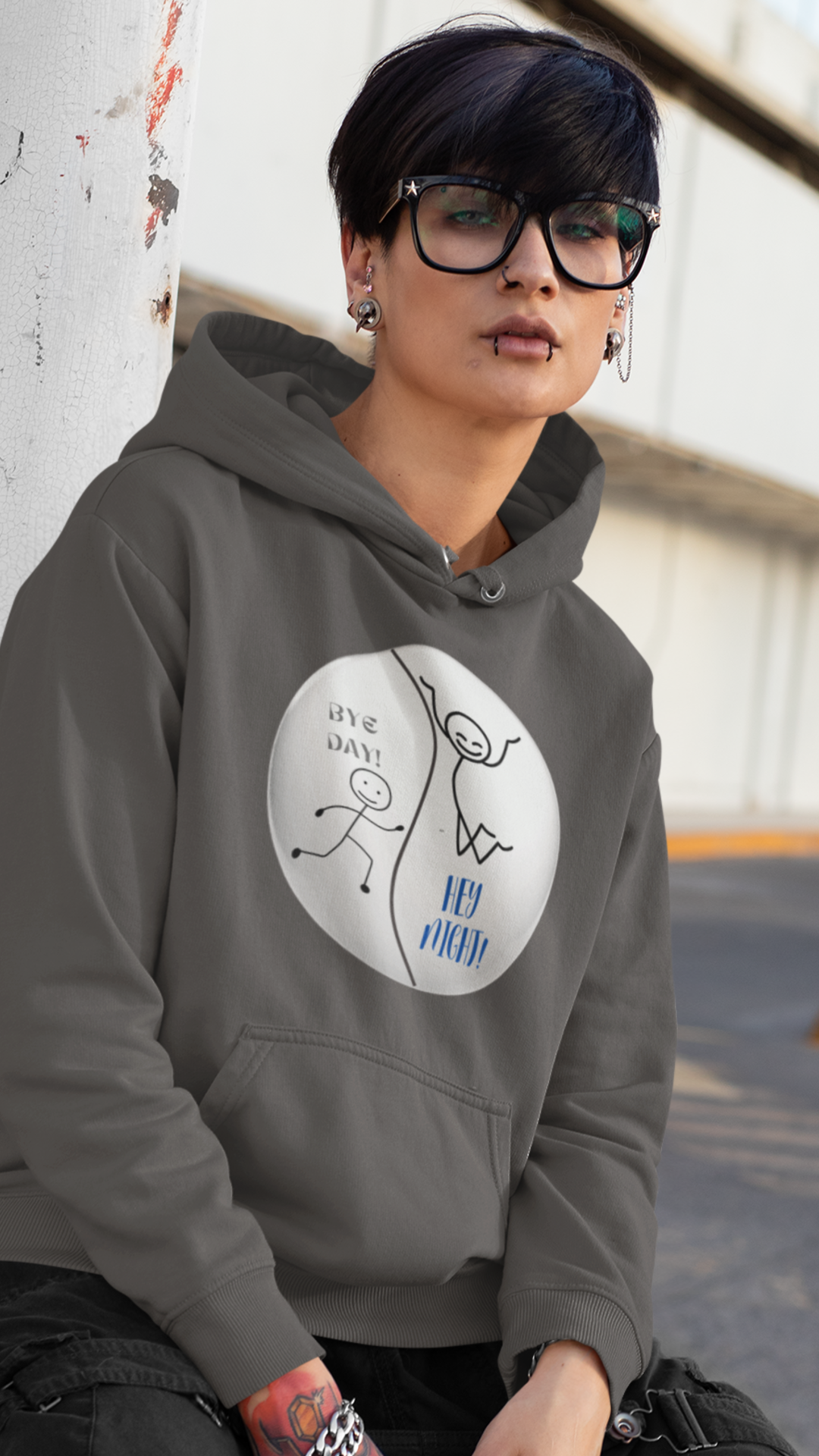 BYE DAY! HEY NIGHT! FUNNY HOODIE GIFT