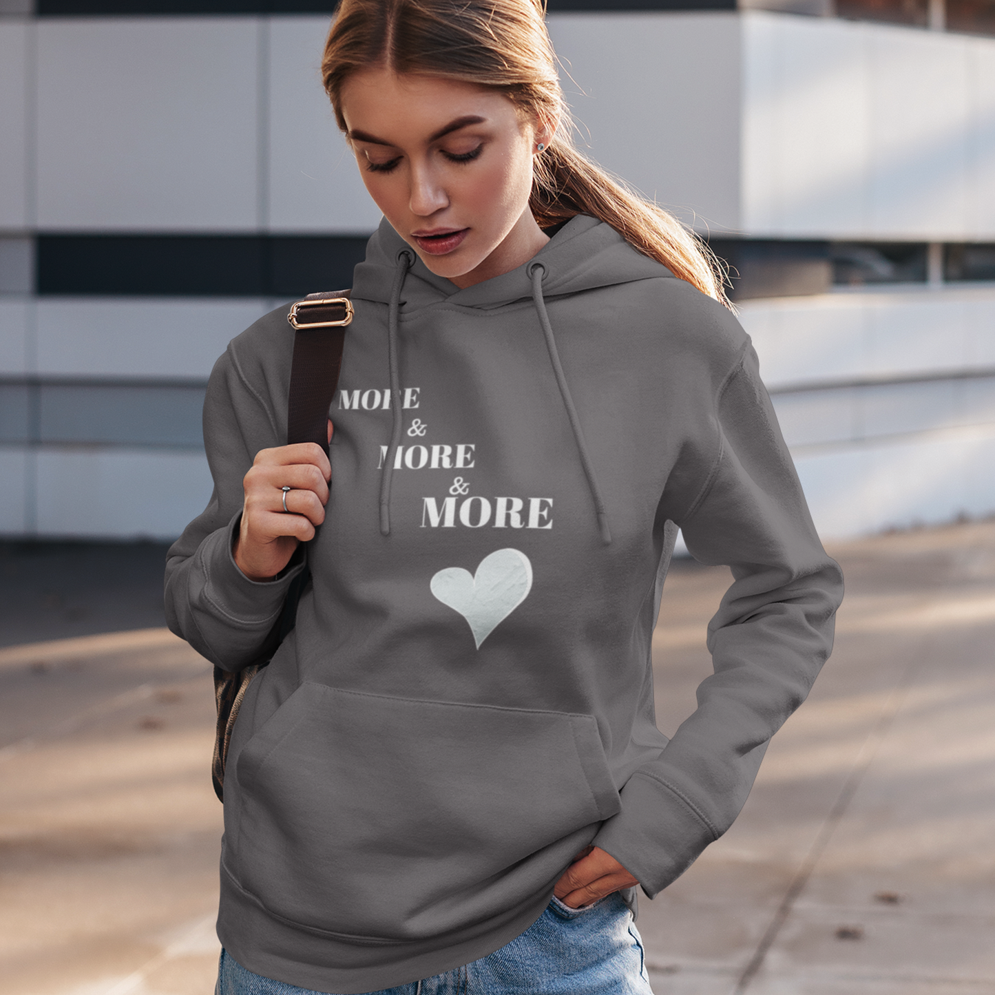 More and more and more love hooded sweatshirt gift, hoodie gift of love for friends, sweatshirt gift that celebrates love