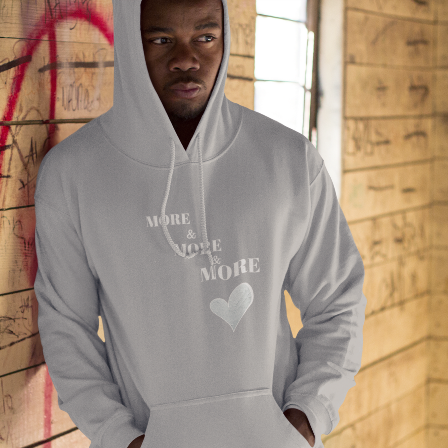 More and more and more love hooded sweatshirt gift, hoodie gift of love for friends, sweatshirt gift that celebrates love