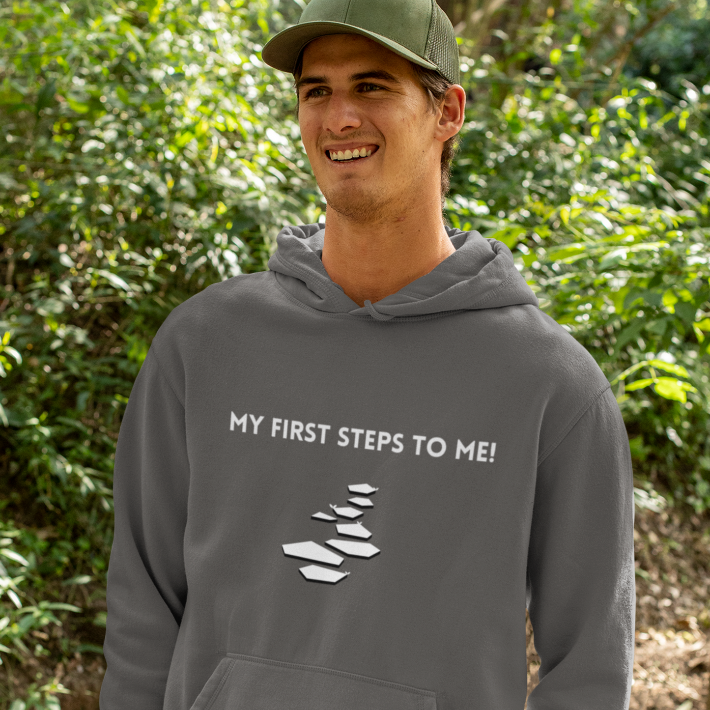 My first steps to me hooded sweatshirt gift,  inspirational words hoodie gift, t hoodie  gift for friends, self affirming words hoodie