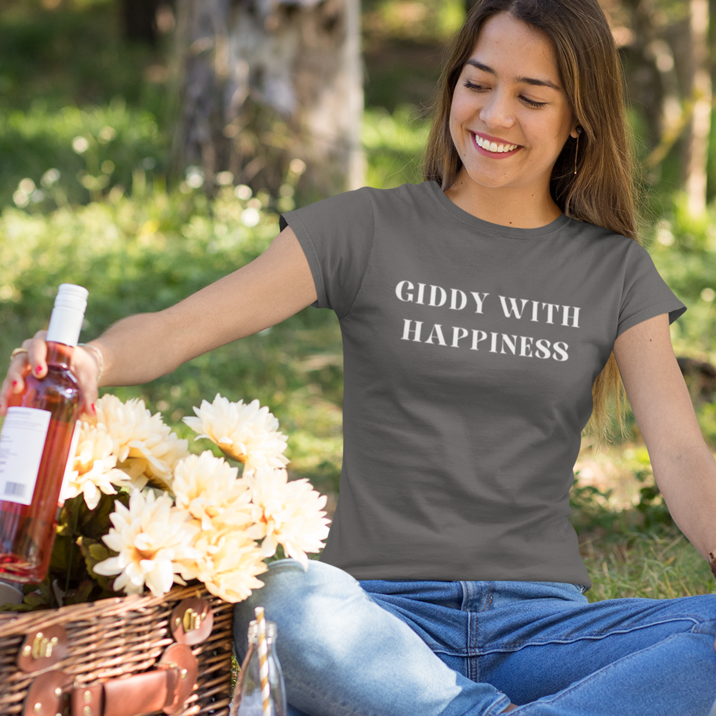 Giddy with happiness inspirational words t shirts t shirts that celebrate emotion self love t shirt gifts