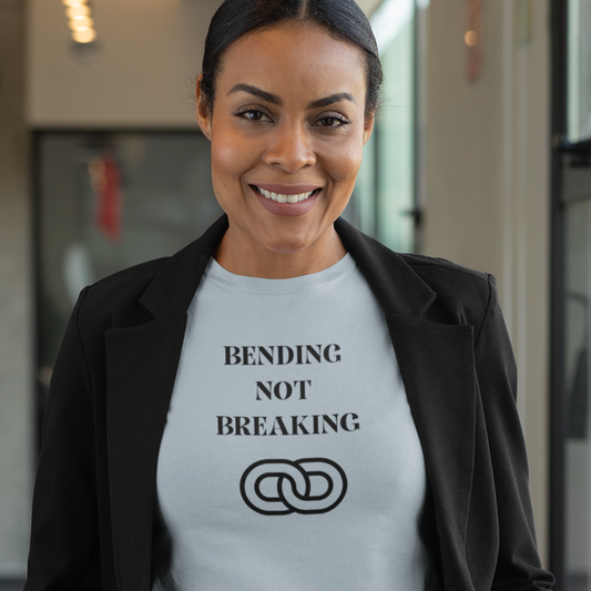 Bending not breaking inspirational words on a t shirt, t shirt that motivates t shirt gifts for friends and family