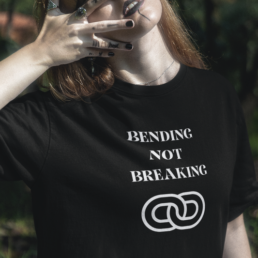 Bending not breaking inspirational words on a t shirt, t shirt that motivates t shirt gifts for friends and family
